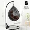 Premium Egg Single Seater 6 Star Swing Chair Brown