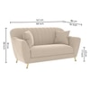 Rivo Velvet 2 Seater Sofa in Cream Color