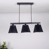 Adeline 3 Light Ceiling Pendant in Black Metal With Black Cotton Shade