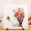 Girl with flowers Marble Showpiece