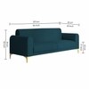 Veniza Velvet 3 Seater Sofa In T Blue Colour