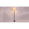 May Off White Fabric Floor Lamp with Black Iron Base
