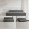 Sleepwell Sofa Cum Bed 3 Seater Queen Bed Resitec Foam Grey 75x60x7 Inch
