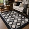 Imperial Knots Black and White Kilim Hand Woven Dhurrie 4x6 Feet