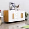 Hexa Red Multipurpose Storage Cabinet With 4 Drawer 3 Door in Giant Wood And Frosty White Colour