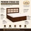 Eshaan Solid Wood Comfort Queen Bed Hydraulic Storage Provincial Teak Finish Mattress 60 x 78 Inches