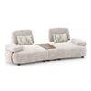 Soho 3 Seater Fabric Sofa With Modular Wood Top Table In Turtledove Fabric