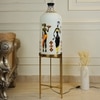 Brio Stand Metal and Glass Electric Floor Lamp in White Colour