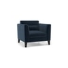 Lewis 1 Seater Fabric Sofa in Sea Port Blue Velvet Colour