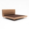 Sable Leather Double  Size Bed Without Storage (Brown Colour)