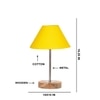 Devansh Yellow Cotton Table Lamp With Natural Wood Base & Steel Pipe (10X16.25 Inches)-31
