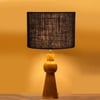 Devansh Black  Jute   Table Lamp With  Wood Natural Base (7X18.25 Inches)-17