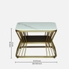 Funimet Square Metal Nesting Coffee Table Set Gold Finish White Porcelain Top Set Of 2