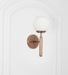 Divina Single Light Wall Fitting In Antique Brass Finish With Opal Frosted White Glass