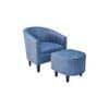 Valencia Accent Chair With Ottoman & Cushion - Blue