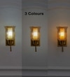 Eltham Amber Glass And Brass Finish Metal Wall Light