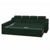 Luna 5 Seater Velvet RHS Pull Out Sofa Cum Bed in Green Color With Storage