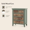 Avelin Chest of Drawer-Finish- Sage green with Burnt mango - Metal Channel