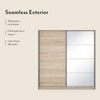 Loretta Sliding Door Wardrobe With Mirror in Sonoma Oak Finish