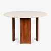 Abacus Solid Wood Four Seater Dining Set in Brown Colour