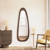 Sabi Solid Wood Assymentric Wall Mirror In Dark Chestnut Finish