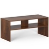 BLUEWUD Oliver Engineered Wood Coffee Center Sofa Tea/Teapoy Console Table with Storage for Sofa Set Living Room Home Hall (Brown Maple)
