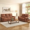 Bernice Two Seater Leatherette Recliner in Tan Colour