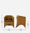 Hobart Wicker Table And Chair Set In Beige Brown Dual Tone Finish