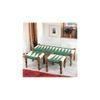 Hamilton Sheesham Wood Maachi Bench Set With 2 Stools In Green & White Rope Canning