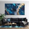 The Castle Decor Blue Gold Sparkle Wall Art Set of 5 27x48 Inch