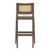 Weber Solid Wood Bar Stool (Danish Walnut Finish, Biscuit Velvet Colour)