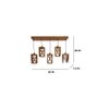Symmetric 5 Series Brown Solid Wood Cluster Hanging Light