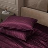 Stoa Paris Burgundy Bliss Satin Bedsheet for Super King Size Bed liss Satin Noir Collection