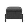 Doe Buck Luxury Boucle Storage Bench in Grey Colour with Black Metal Legs
