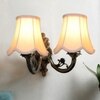 Devansh Dual Gold  Antique Wall Mounted Lamp With Off-White Cotton Shade