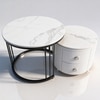 The Top Notch Round Nesting Table With Two Drawers