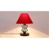 Zuri Red cotton table lamp with iron base