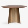 Akar Solid Wood Four Seater Dining Table in Gold Finish