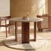 Abacus Solid Wood Four Seater Dining Set in Brown Colour