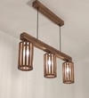 Casa 3 Series Brown Solid Wood Cluster Hanging Light