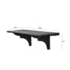 Solid Wood Fixed Bracket Wall Shelf in Black Colour