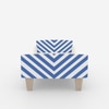 Minimalist Kids Toddler Bed in White and Blue Stripes