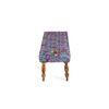 Cairo Solid Wood 2 Seater Bench In Bird Print Grey Kantha Fabric