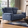 Emila Fabric Two Seater Motorized Recliner in Blue Colour