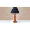 Fura Brown Handmade Ethenic wooden Table lamp in Trophy design with Black fabric shade