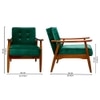 Armari Solid Wood Arm Chair in Bottle Green Color
