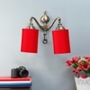 Devansh Metal Electric Wall Light in Red Colour with Red Shade Count of 2 Lights