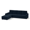 Apollo Sofa (Colour : Sea Port Blue Velvet, Cushion : Soft, Back Type : High Back, Seating Capacity : Left Aligned 3 Seater + Left Aligned Chaise)