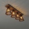 Funnel Brown Solid Wood Ceiling Light
