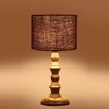 Devansh Brown Jute   Table Lamp With  Wood Natural Base (7X7X15.5 Inches)-17